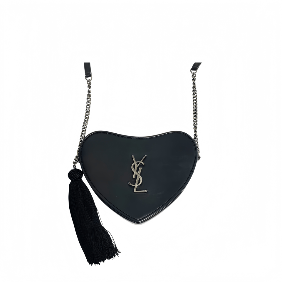 Saint Laurent Heart Bag In Smooth Leather Black view 2
