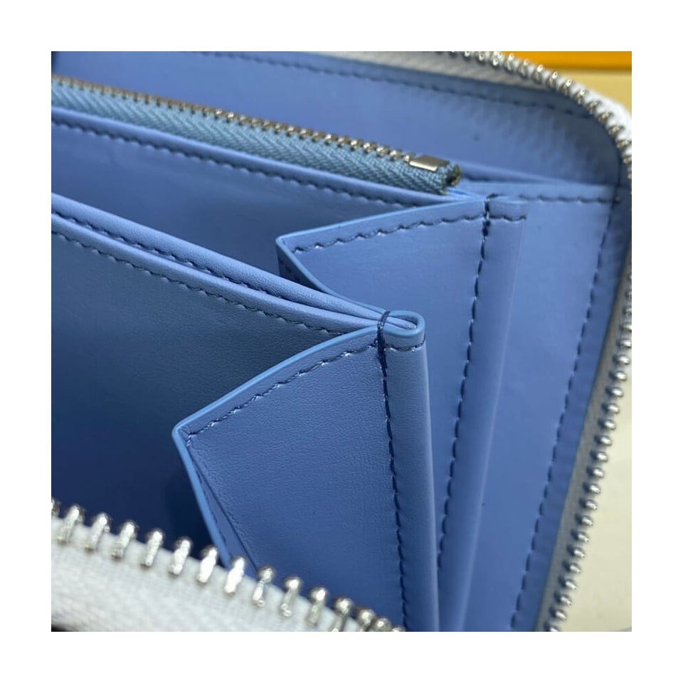 Louis Vuitton Zippy Wallet in Blue Gradient Mahina Perforated Leather view 10