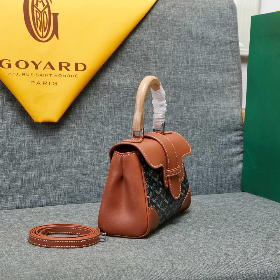 Goyard Saigon Souple Mini Bag Black And Tan Canvas 20cm view 5