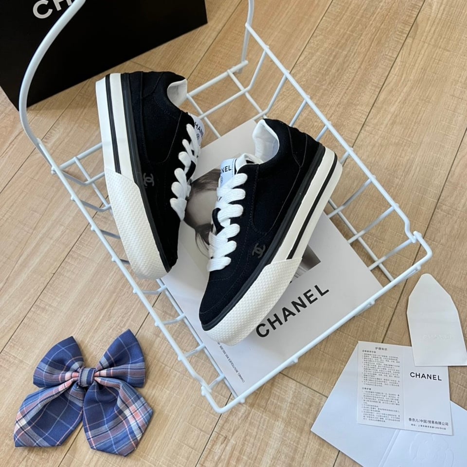 Chanel Suede Leather Runners Black view 9