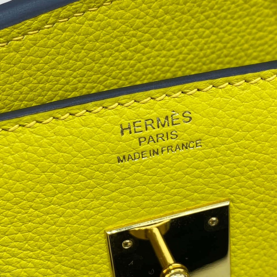 Hermes Birkin 30 Bag Lime Gold Hardware Togo Leather view 13