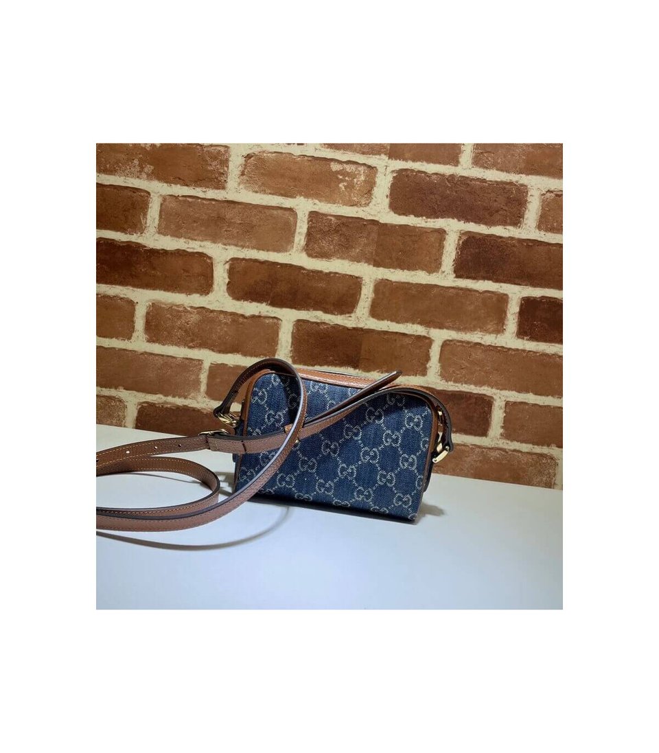 Gucci Mini Ophidia Bag in Eco Washed GG Jacquard Denim 17.5cm view 5