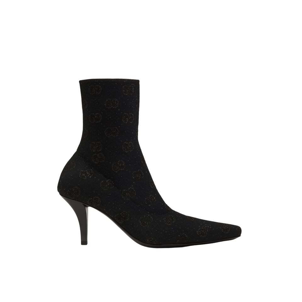 Gucci Women’S Gg Knit Ankle Boots Black 718378 Facfm 8720 view 2