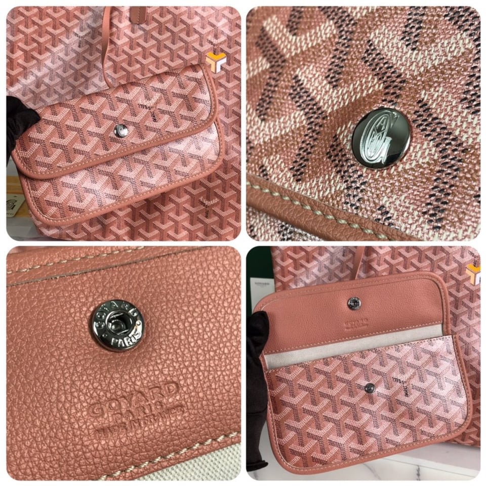 Goyard Saint Louis Gm Bag 40Cm Pink Canvas Chevroches Calfskin view 6