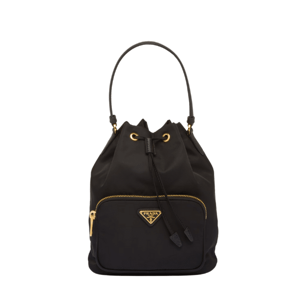 Prada Duet Re-Nylon Bucket Shoulder Bag Black 18Cm view 2