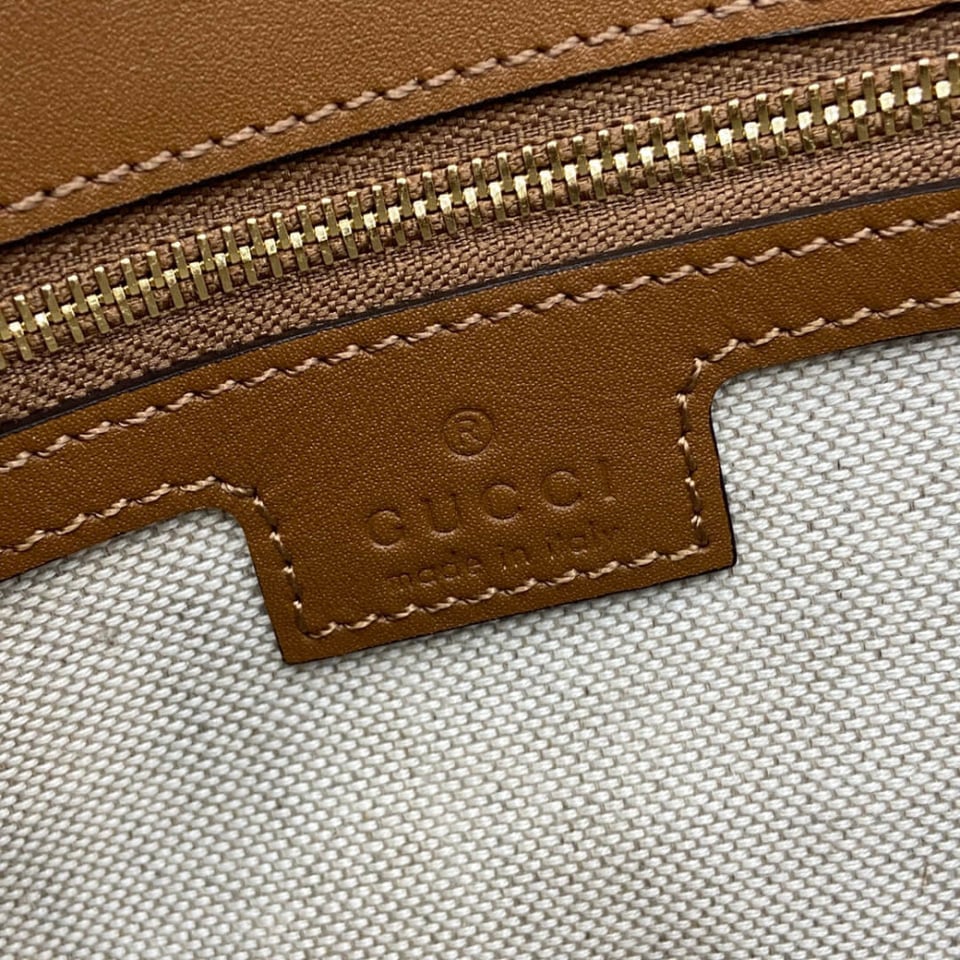 Gucci Blondie Small Top Handle Bag Brown Canvas view 14