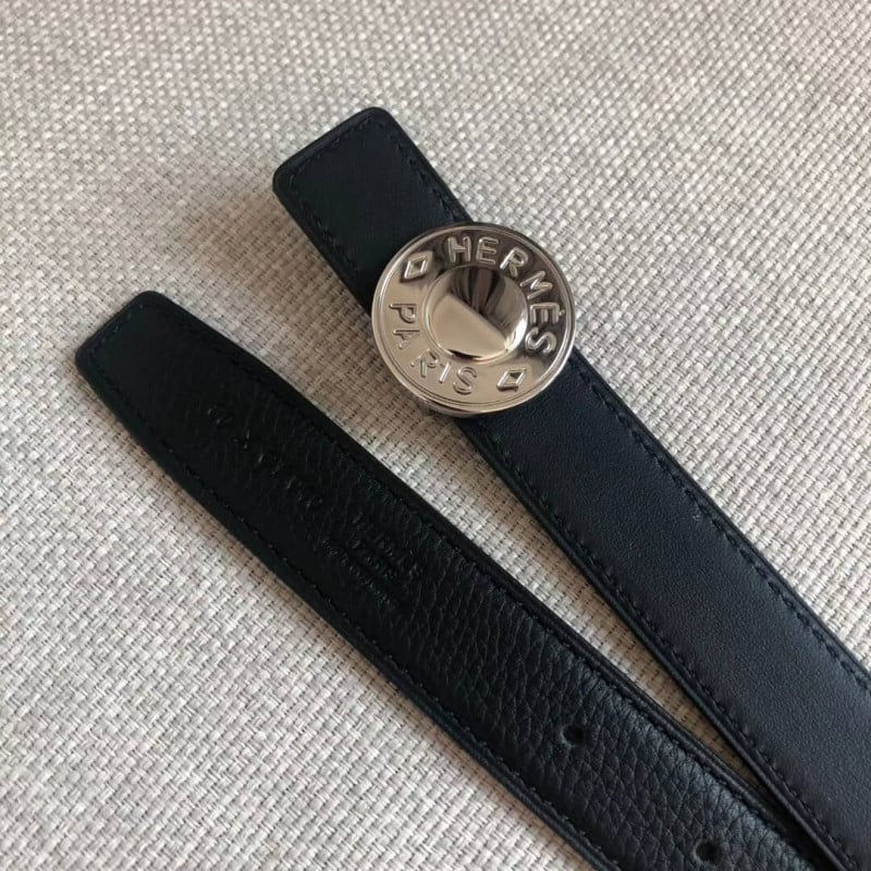 Hermes Bouton Bombe Belt Buckle &amp; Reversible Leather Strap 24mm H0800 view 7