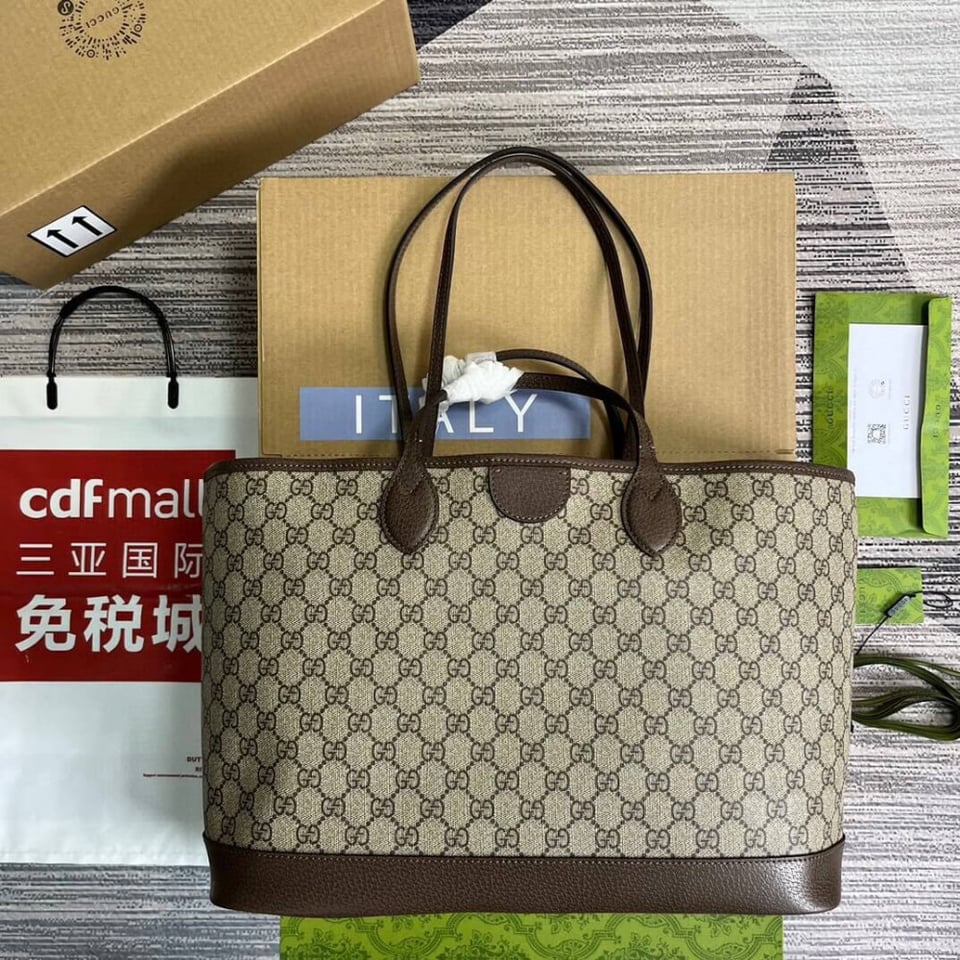 Gucci Ophidia GG Supreme Shoulder Tote Beige/Ebony 38.5cm/15.2in view 8
