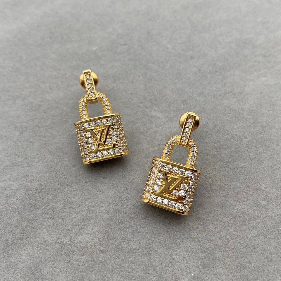 Louis Vuitton Gold Padlock Earrings view 2