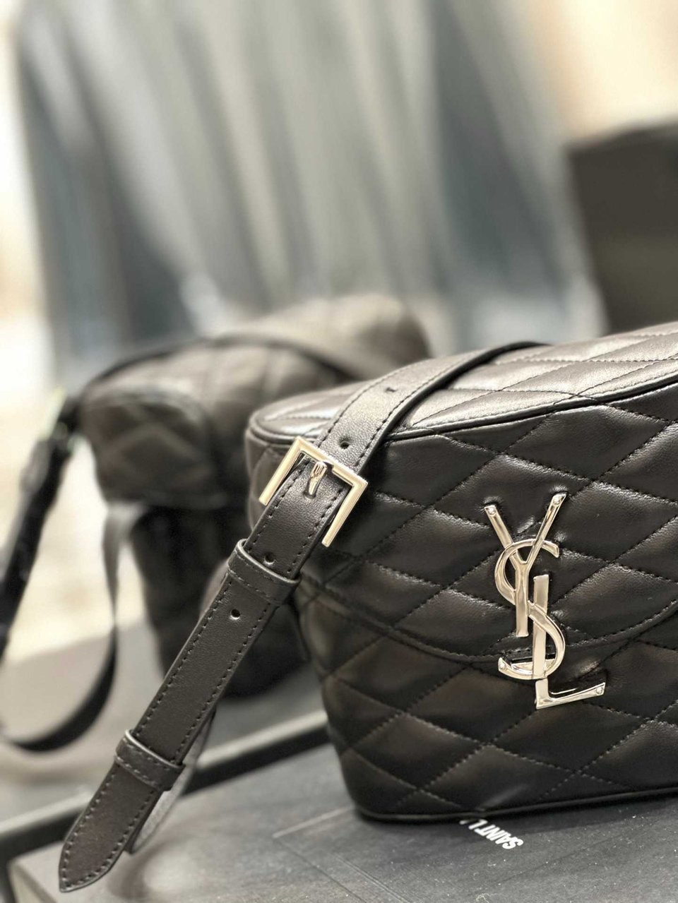 Saint Laurent June Box Bag In Quilted Black view 4