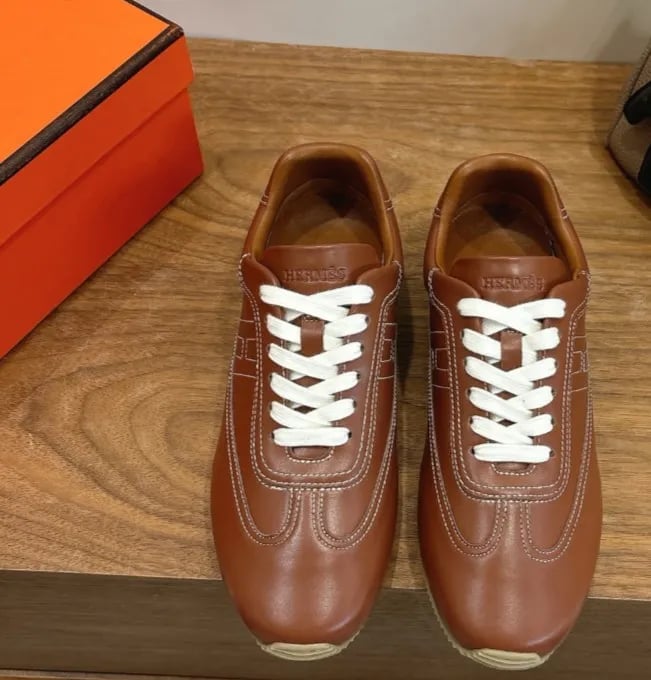 Hermes Master Sneakers Gold Color Calfskin H261881ZH20390 view 5