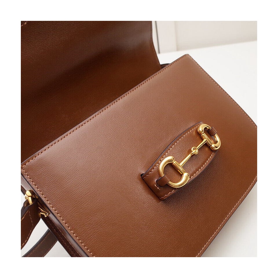 Gucci Horsebit 1955 Shoulder Bag In Brown Leather view 11