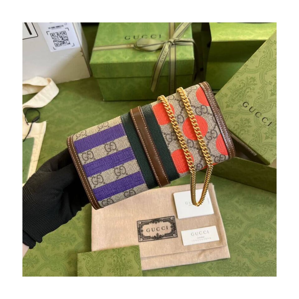Gucci Jackie 1961 Chain Wallet With Geometric Print 19cm view 4