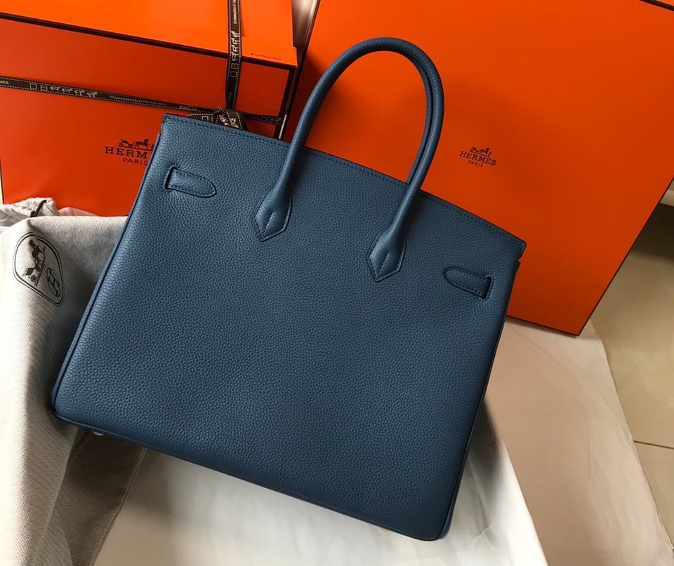 Hermes Birkin 35Cm Dark Blue Togo Leather Gold Hardware view 3