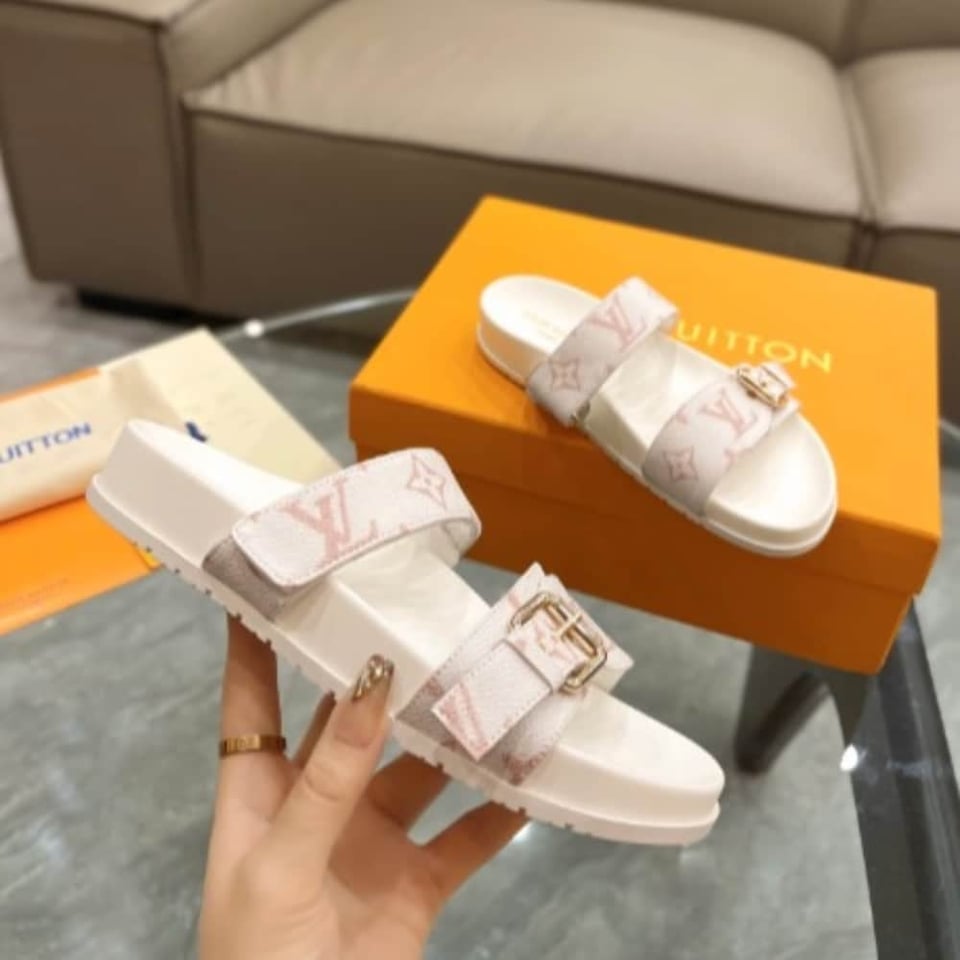 Louis Vuitton Bom Dia Flat Comfort Mule White view 3