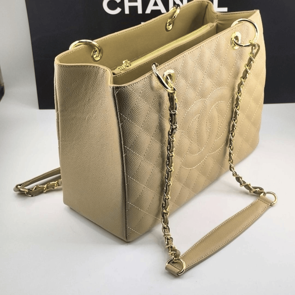 Chanel Grand Shopping Tote Bag Gold 33Cm/13in view 9