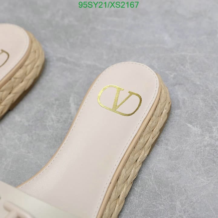 Valentino Garavani Vlogo Signature Slide Sandals White view 9