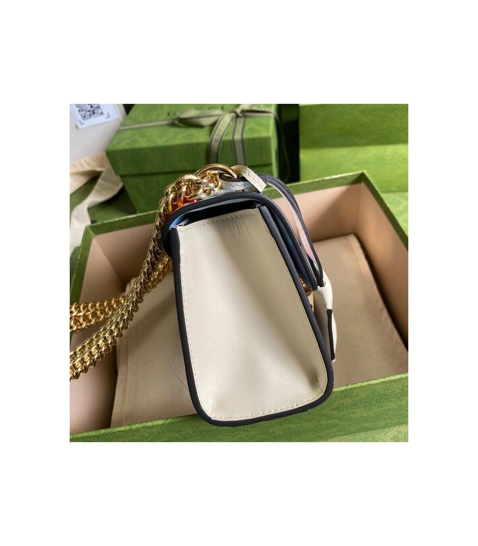 Gucci Padlock Heart Apple Pattern Small Shoulder Bag Blue view 12