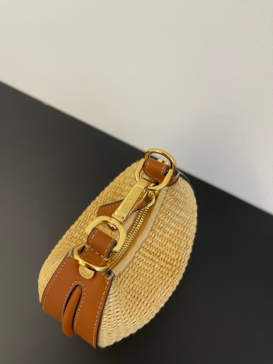 Fendi Fendigraphy Mini Natural Raffia ‘Beige’ 16.5cm/ 6.5in view 11