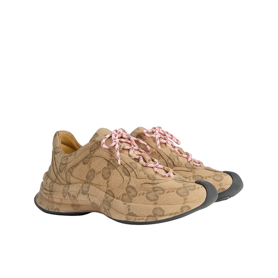Gucci Women’S Gucci Run Sneaker In Water Transfer Printed Leather Beige 725612 Aabeb 9742