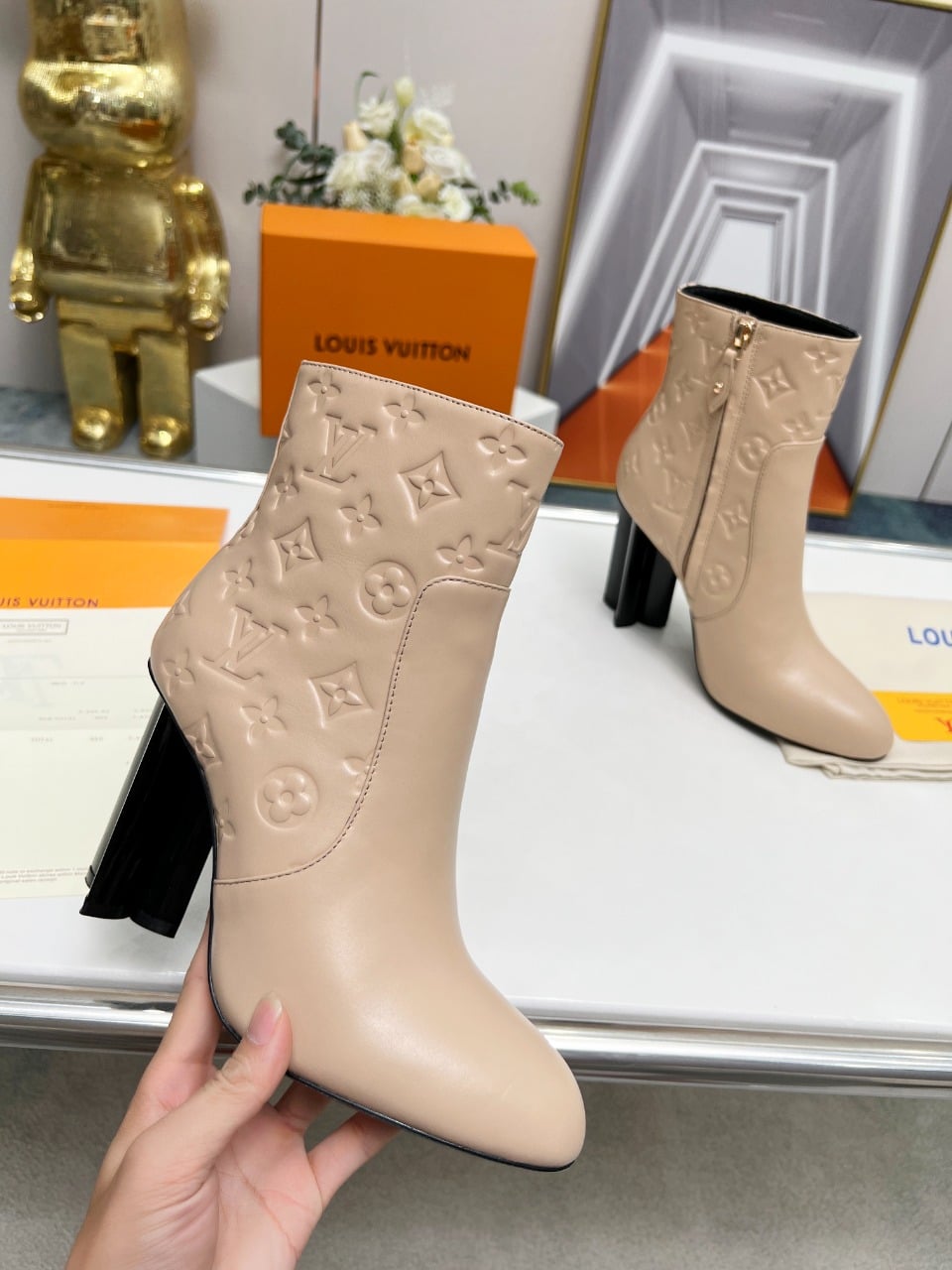 Louis Vuitton Silhouette Ankle Boot Beige view 5