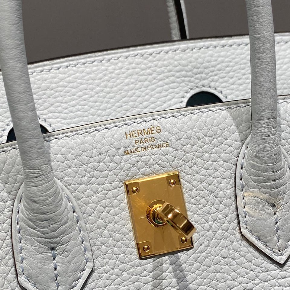 Hermes Birkin 20Cm Blue Pale Togo Leather Gold Hardware view 7
