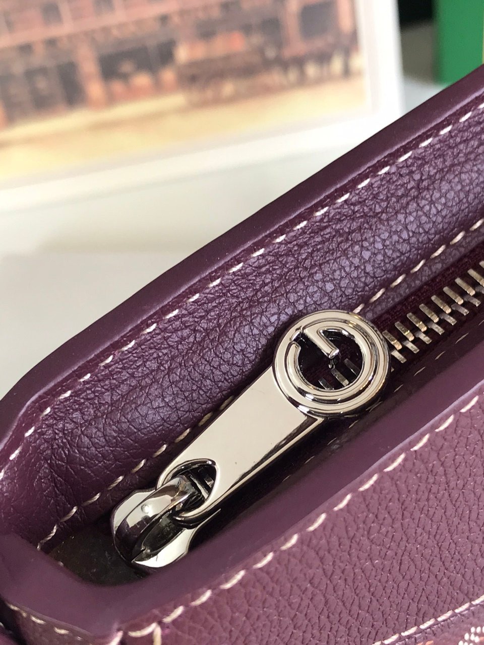 Goyard Hirondelle Bag 25 Cm Wine Red Lambskin And Goyardine Canvas view 5