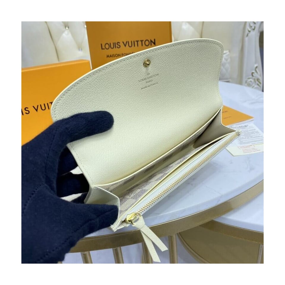 Louis Vuitton Damier Azur Emilie Wallet Beige view 10