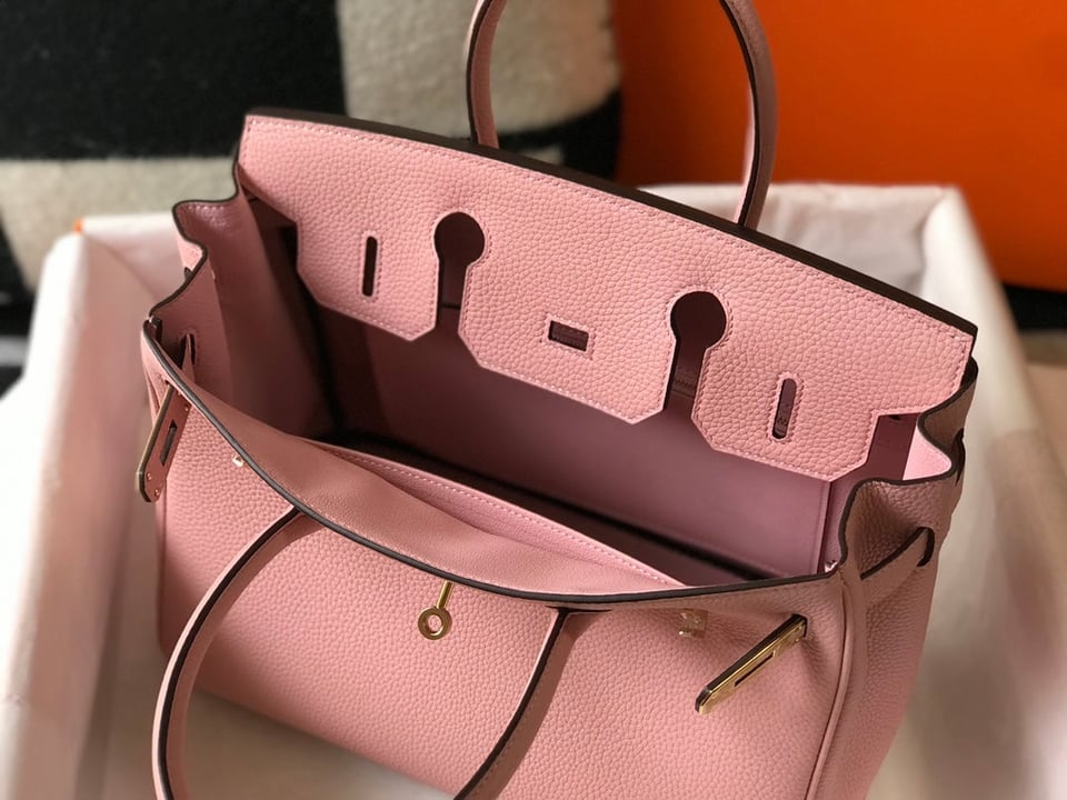 Hermes Birkin 35Cm Pink Togo Leather Gold Hardware view 6