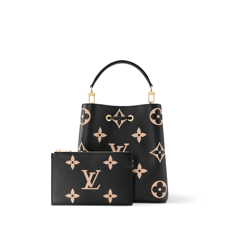 Louis Vuitton Néonoé Mm Bicolor Monogram Empreinte Leather – Women – Handbags Black 26cm/ 10.2in view 7