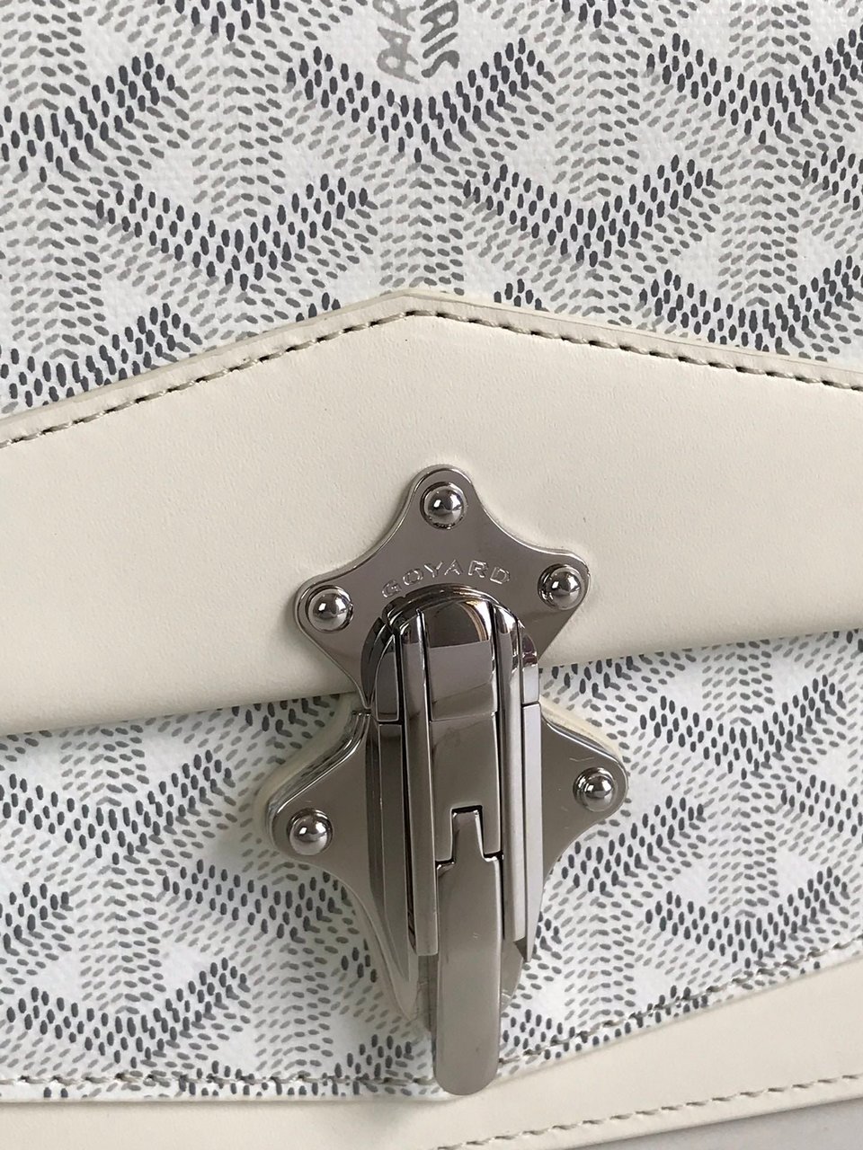 Goyard Duchesse Marie-Caroline Bag 25cm White Goyardine Canvas And Smooth Calfskin view 3