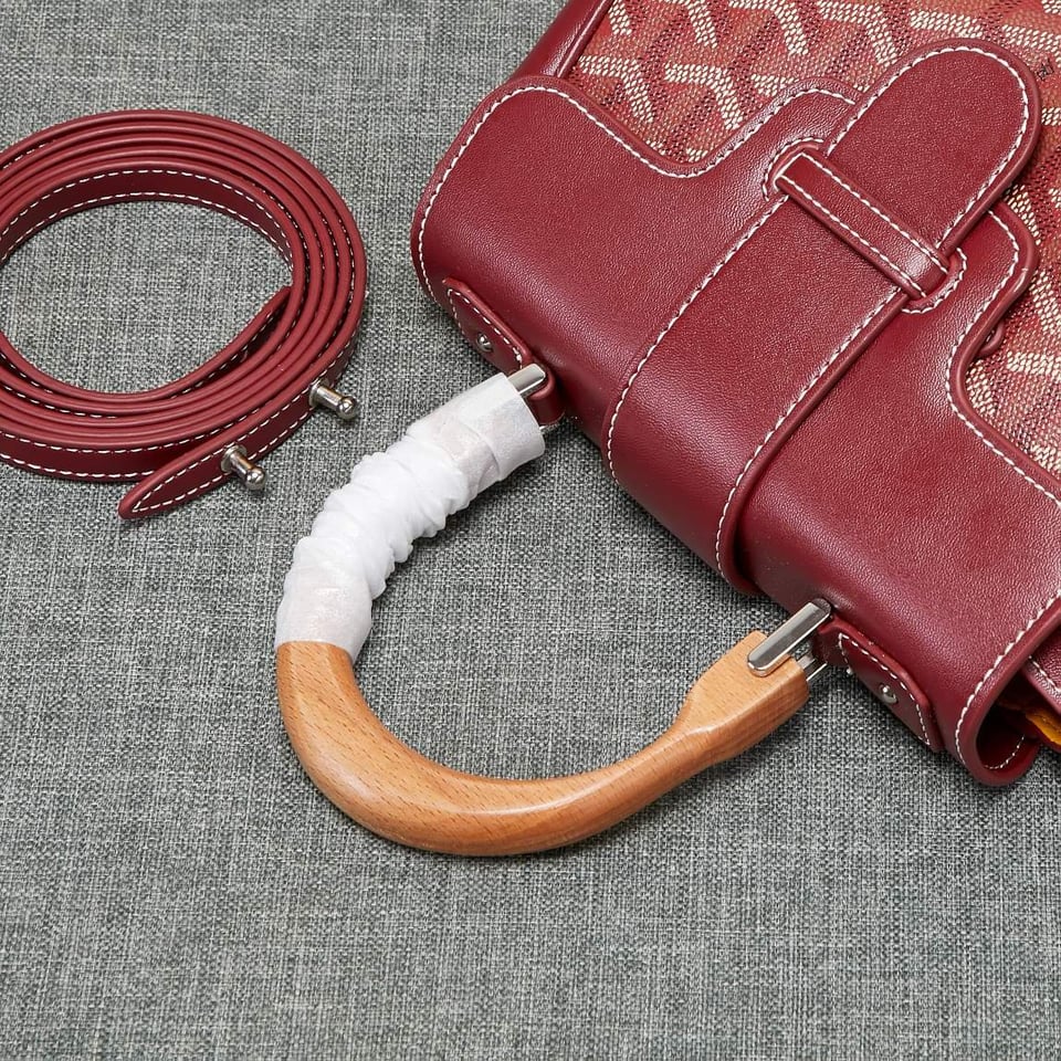 Goyard Saigon Souple Mini Bag Burgundy Canvas 20cm view 6