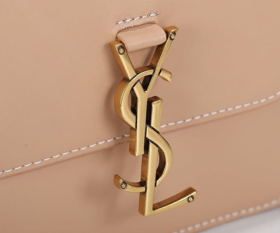 Saint Laurent Kaia North/South Satchel In Leather Beige view 6
