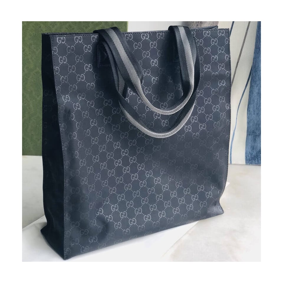 Gucci GG Guccissima Black Nylon Tall Tote Bag view 7
