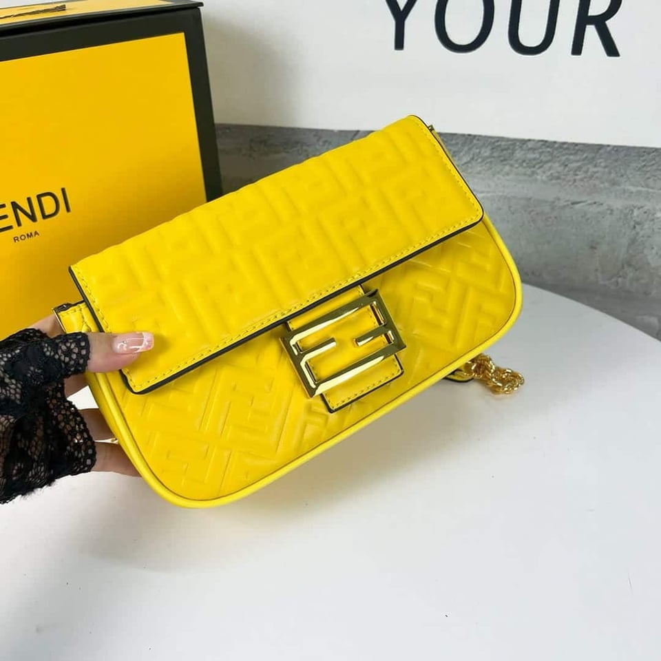 Fendi Bag Nappa Leather Bag Yellow 24Cm/ 9.4in view 5