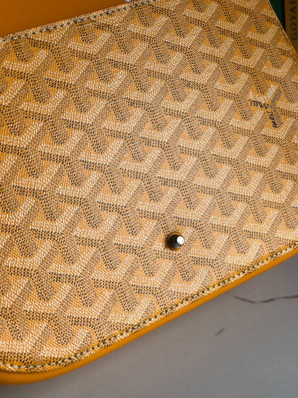 Goyard 233 Bag 25 Cm Yellow Calfskin And Goyardine Canvas view 4
