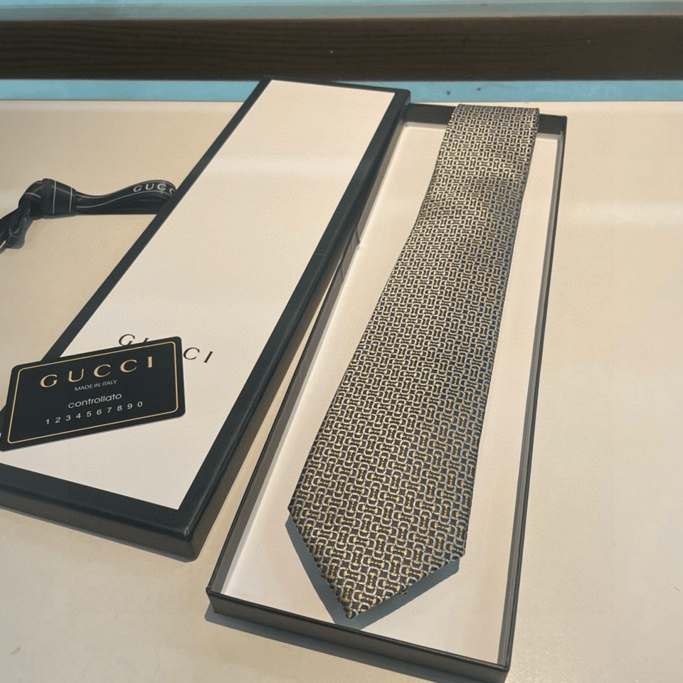 Gucci Interlock Pattern Canvas Tie For Men view 4