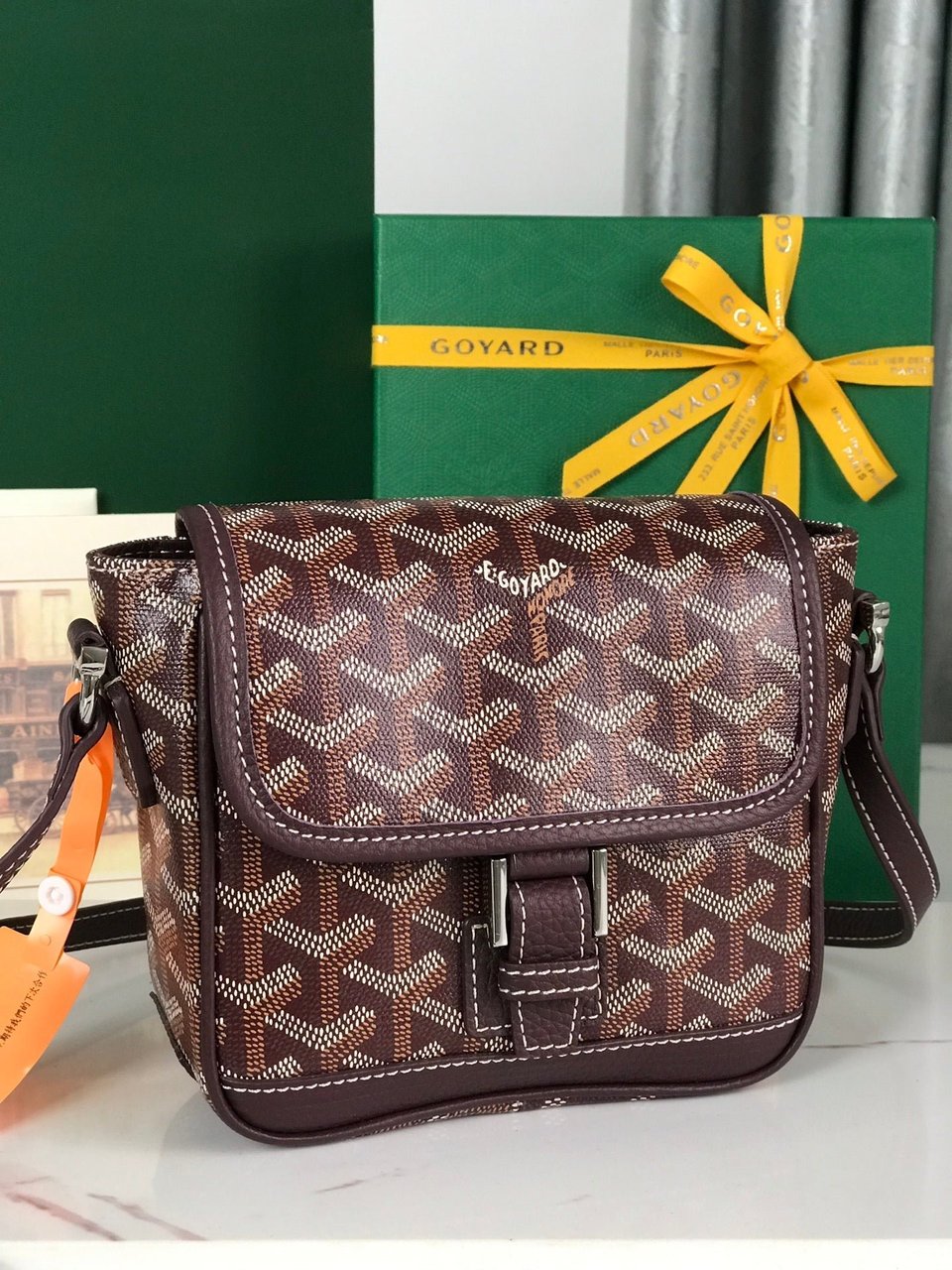 Goyard Grand Bleu 16 Cm Wine Red Goyardine Canvas And Lambskin view 10