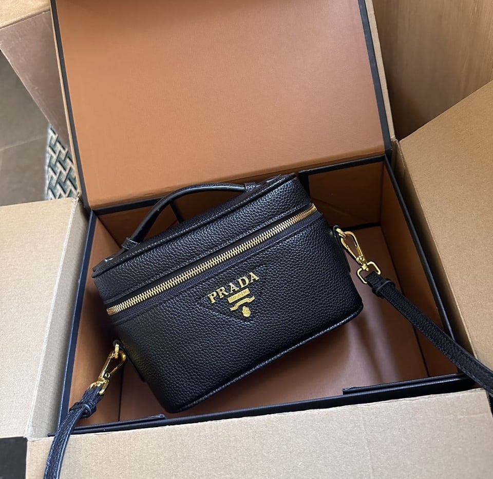 Prada Leather Mini Bag Black 20Cm view 4