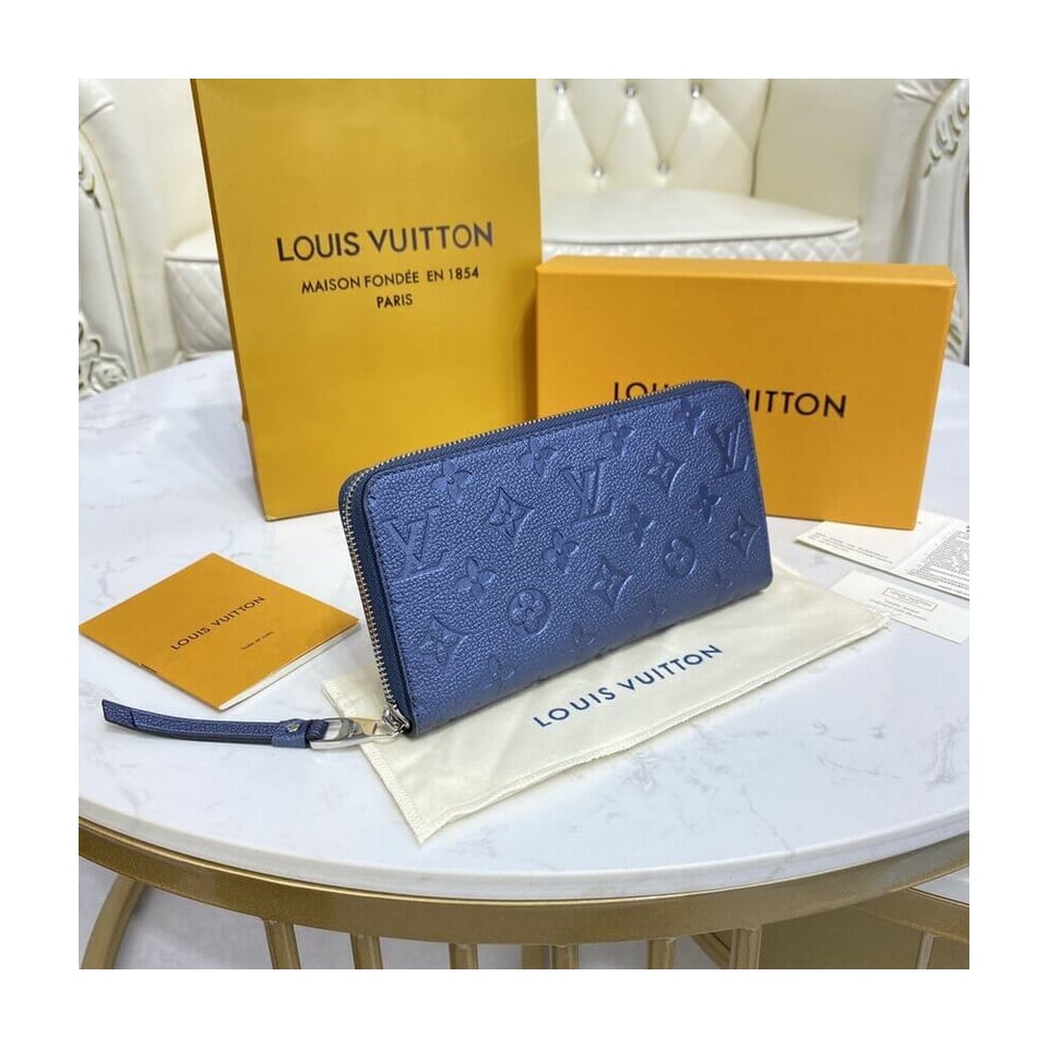 Louis Vuitton Monogram Empreinte Leather Zippy Wallet Navy Nacre view 4