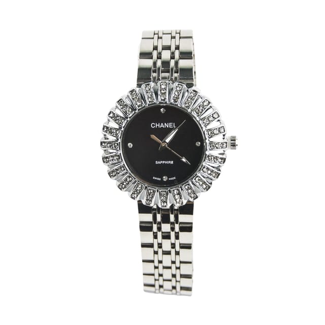 Chanel Sapphire Diamond Watch Black Dial
