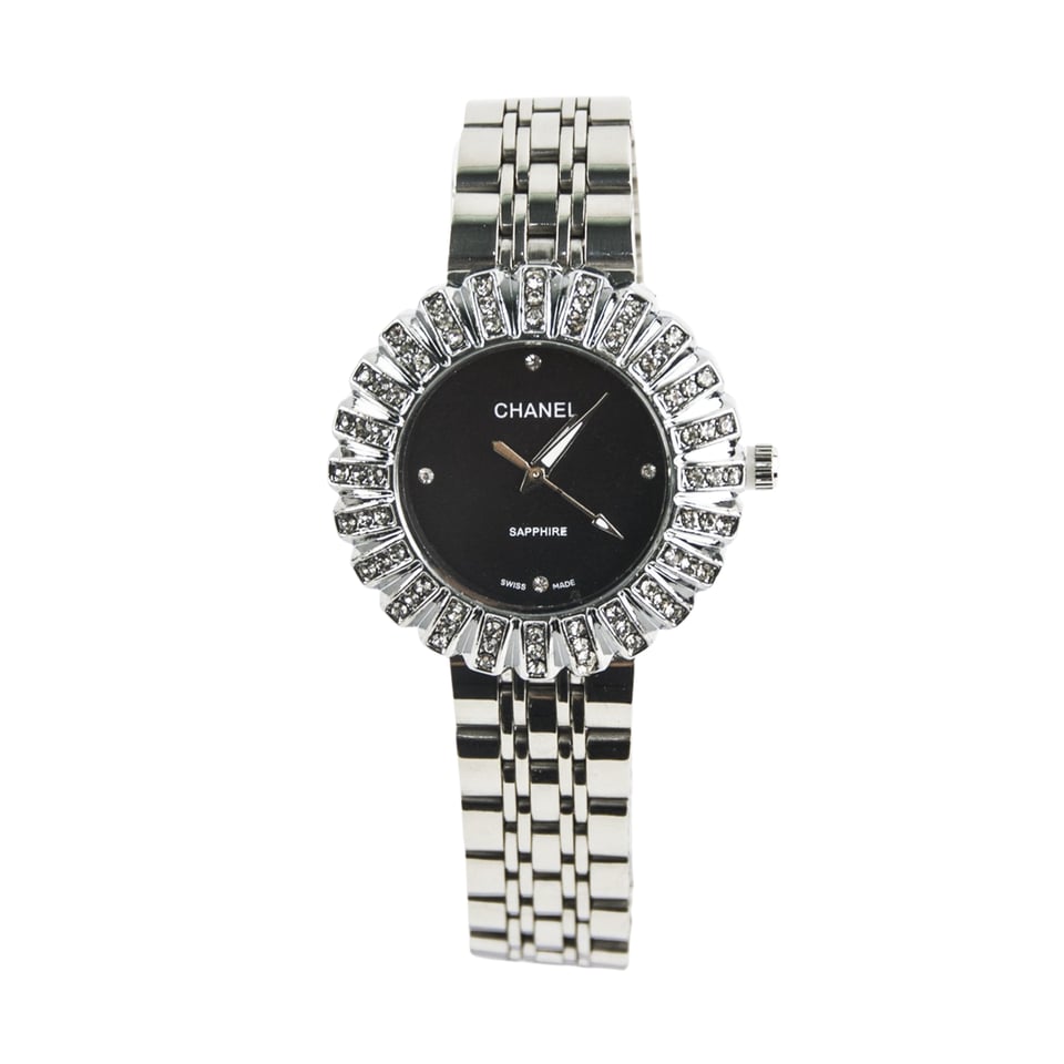 Chanel Sapphire Diamond Watch Black Dial