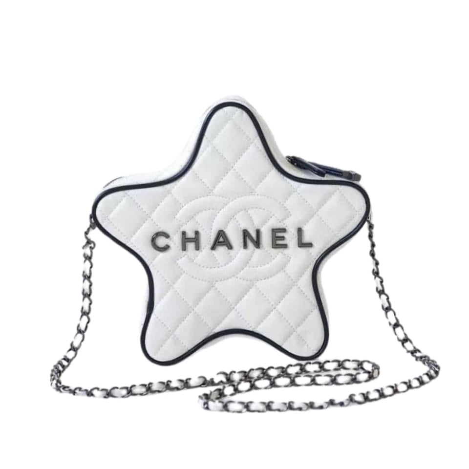 Chanel Star Hand Bag Black Metal White 22Cm/8.7in view 2