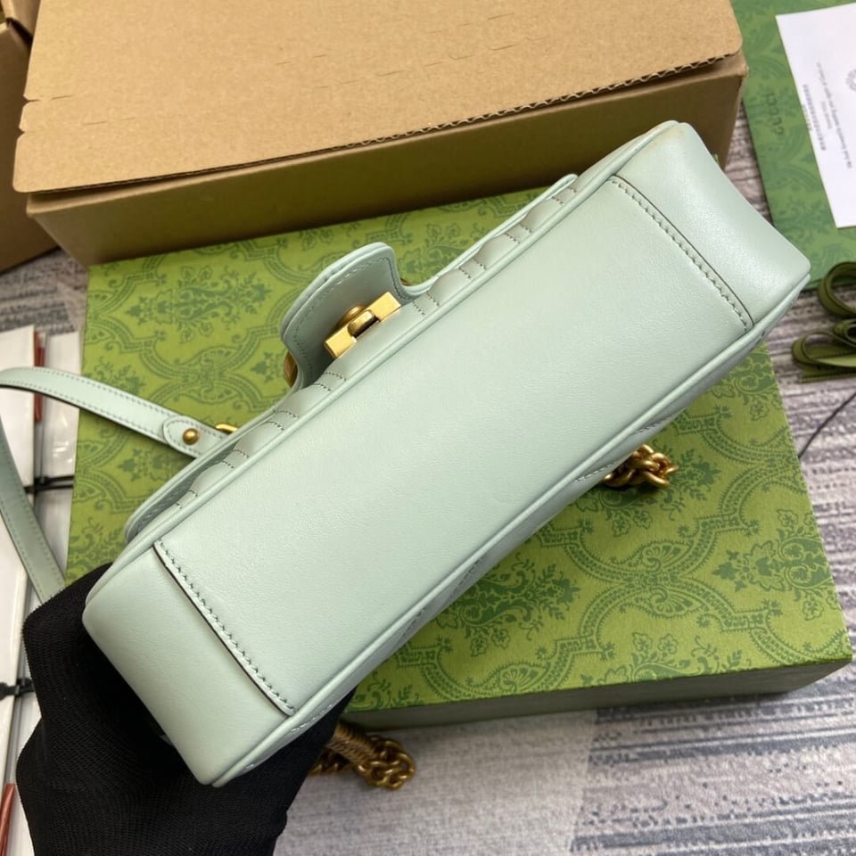 Gucci GG Marmont Matelasse Mini Bag Pale Green view 10