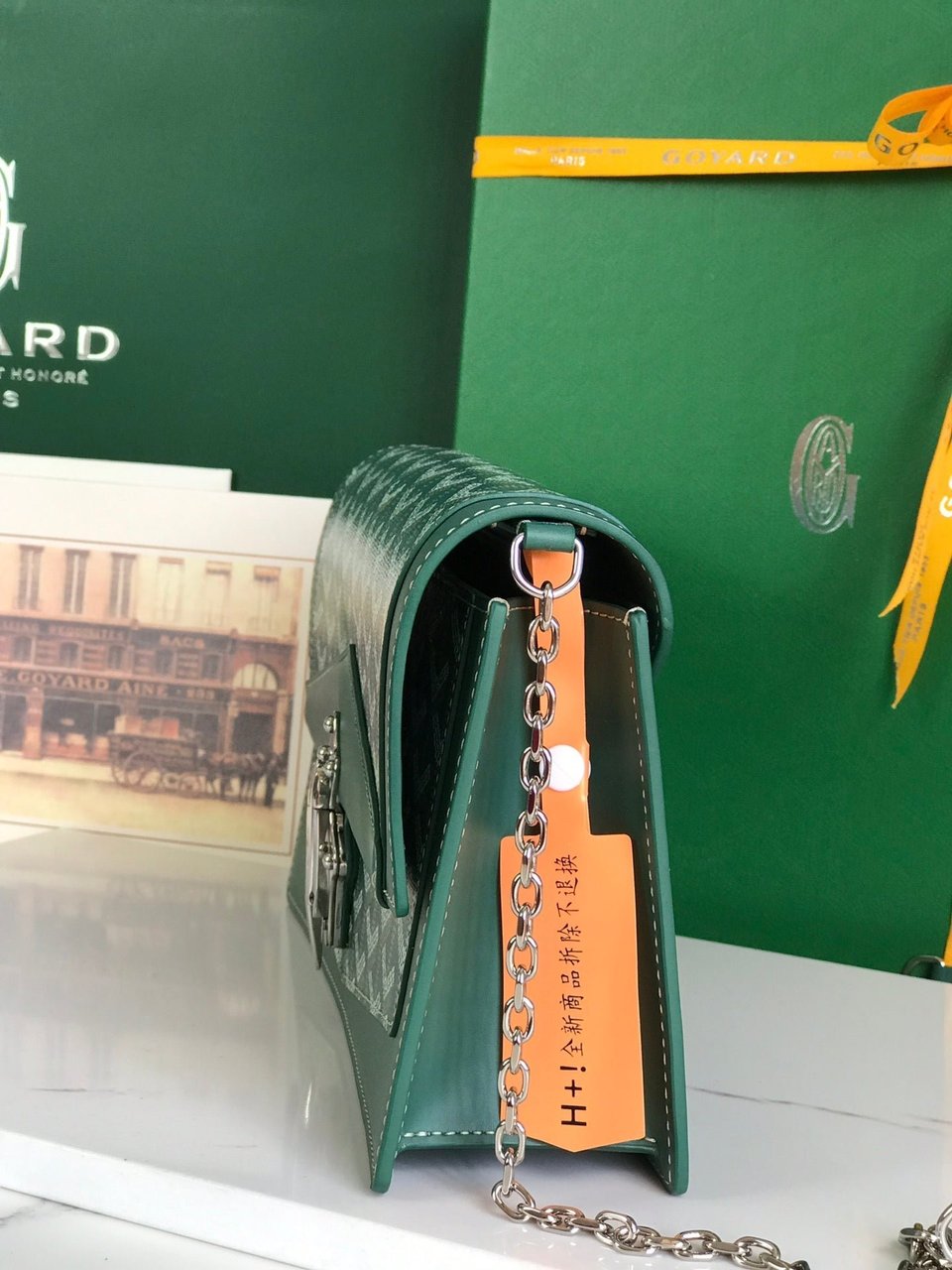Goyard Duchesse Marie-Caroline Bag 25 Cm Green Goyardine Canvas And Smooth Calfskin view 10