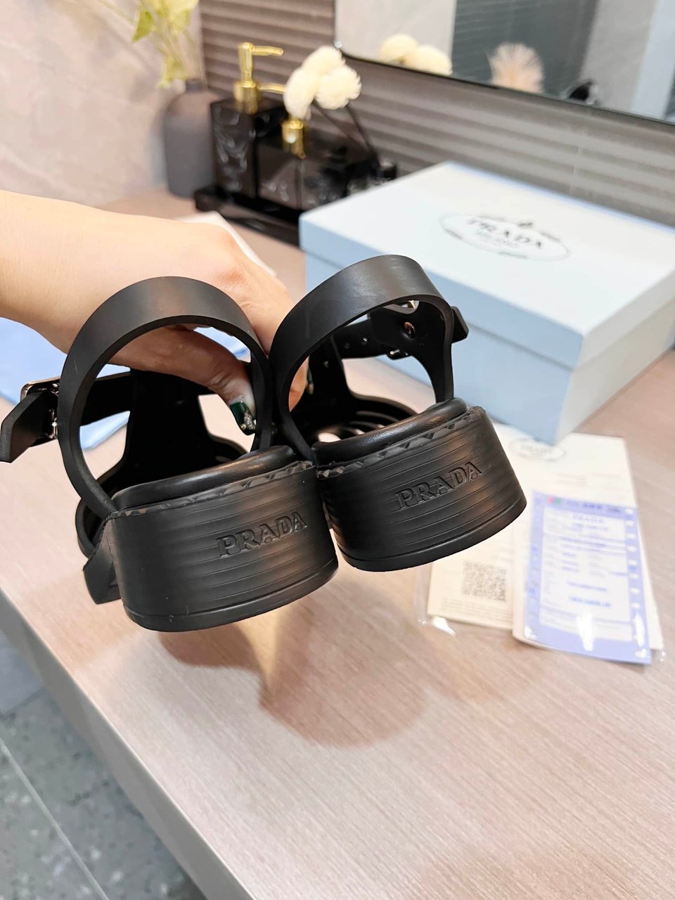 Prada Sporty Foam Rubber Sandals Black 1X857M 3Lkk F0002 F 050 view 3