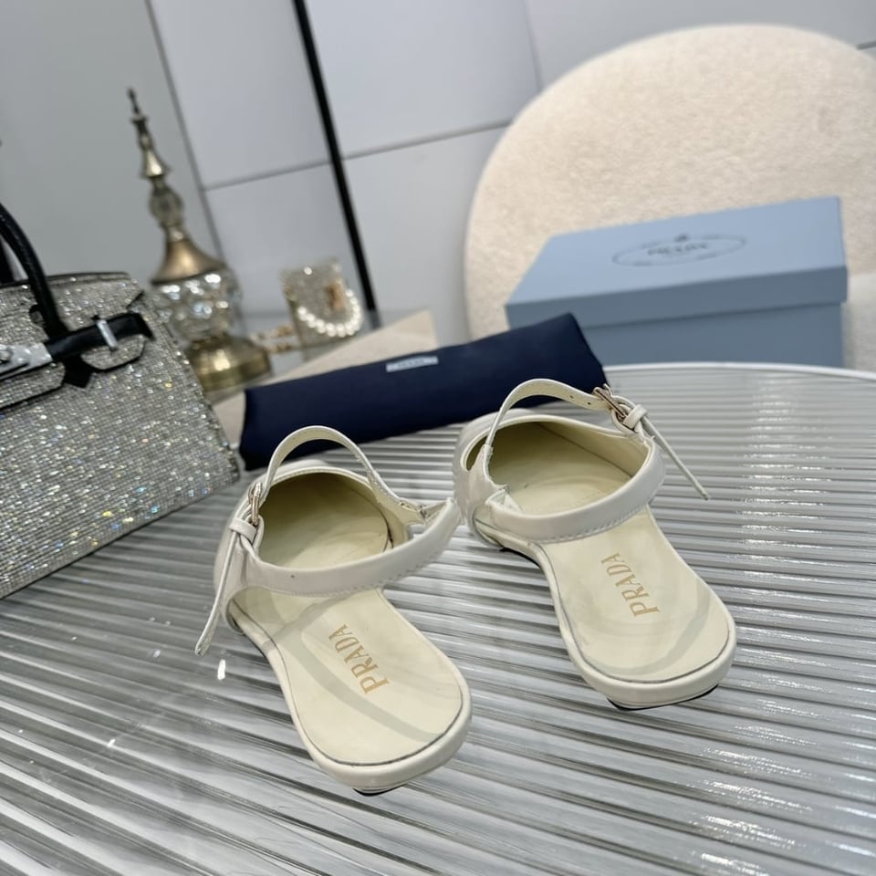 Prada Patent Leather Slingback Ballerinas Ivory 1F828N 069 F0304 F 015 view 3