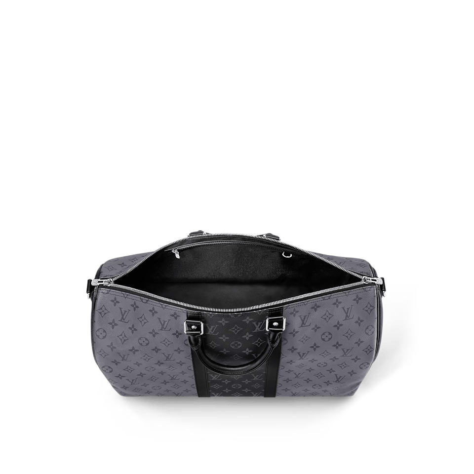 Louis Vuitton Keepall Bandouliere Monogram Eclipse Reverse 50 Gray 50cm M45392 view 4