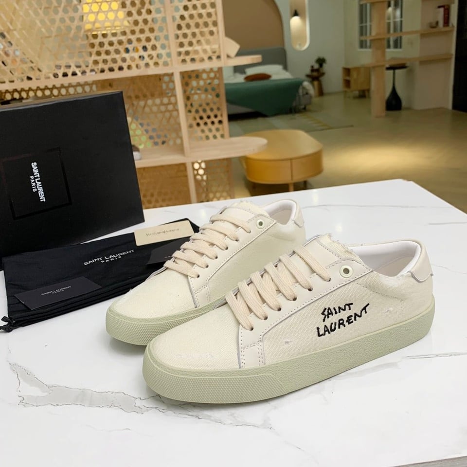 Saint Laurent Court Classic Embroidered Sneakers White 610648Gup109113 view 11