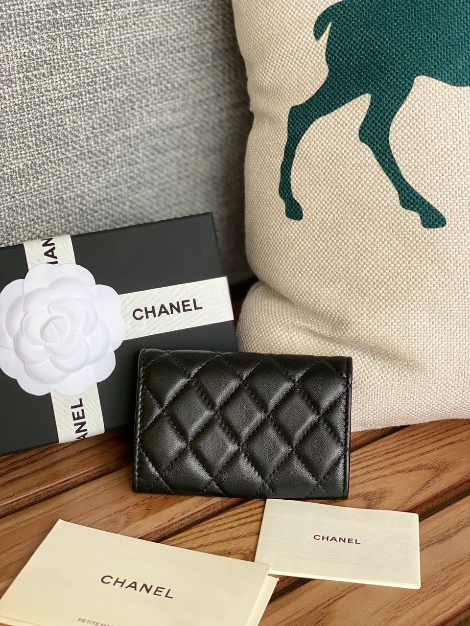 Chanel Small Wallet 11Cm Black Lambskin Gold Hardware view 9